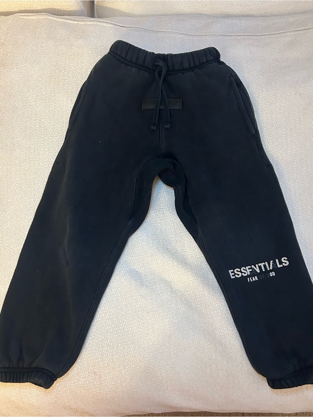Essentials Kids Black Joggers with White Logo